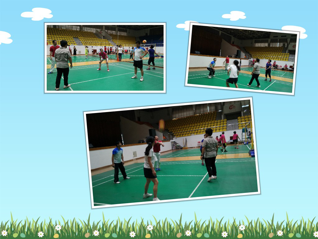 气排球赛的默契配合