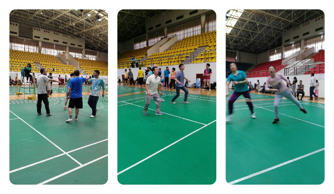 羽毛球赛的激烈拼搏